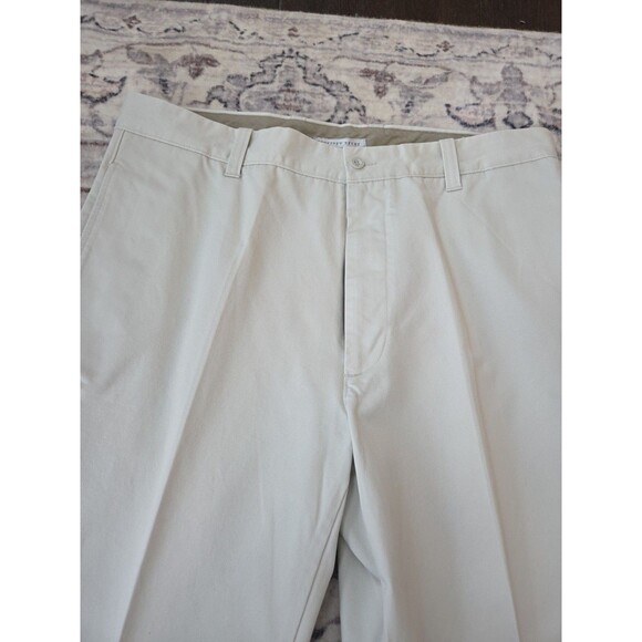 #35 Geoffrey Beene Khaki Pants Mens 38x29 100% Cotton Casual Relaxed Trousers - Picture 2 of 4